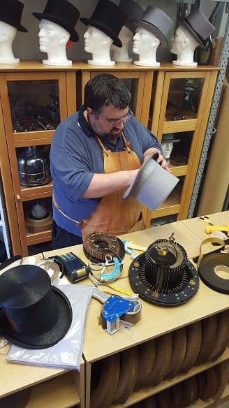 Workbench at Ascot Top Hats Workshop